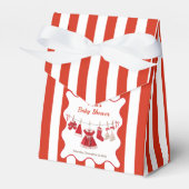 クリスマスベビーシャワー | サンタ服レッド&ホワイト フェイバーボックス (正面サイド)