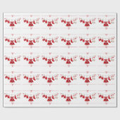 クリスマスベビーシャワー | サンタ服レッド&ホワイト ラッピングペーパー (フラット)