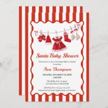 クリスマスベビーシャワー | サンタ服レッド&ホワイト