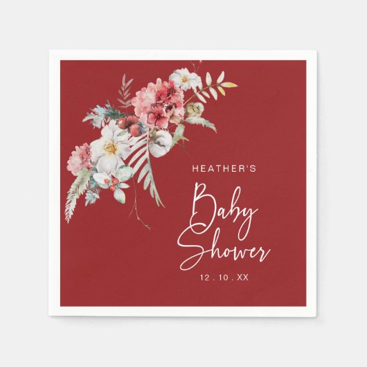 クリスマスベビーシャワー スタンダードカクテルナプキン (正面)