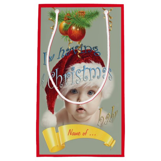 クリスマスベビーシャワー スモールペーパーバッグ (正面)
