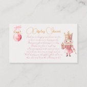 クリスマスベビーシャワー:ピンクのナツクラッカーの水色 エンクロージャーカード (正面)