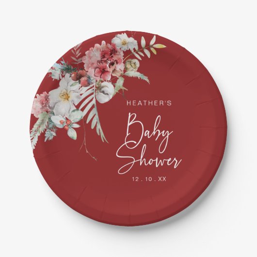 クリスマスベビーシャワー ペーパープレート (正面)