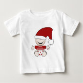 クリスマスベビーストッキングキャップTシャツとギフト ベビーTシャツ (正面)
