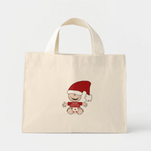 クリスマスベビーストッキングキャップTシャツとギフト ミニトートバッグ