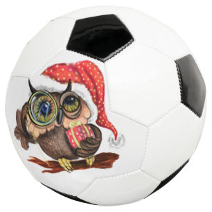 クリスマスベビーハットのサッカーボールギフトでかわいいフクロウ サッカーボール