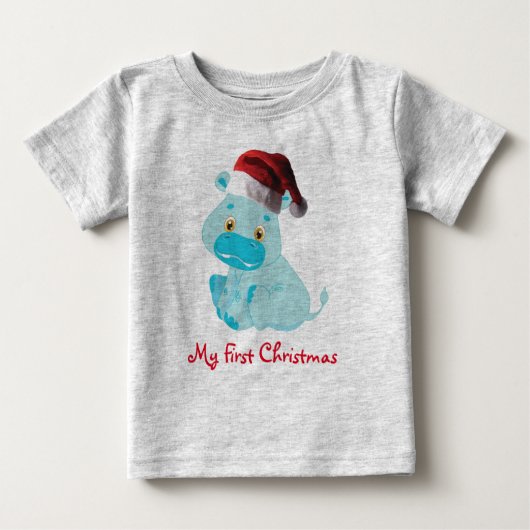 クリスマスベビーヒッポ ベビーTシャツ (正面)