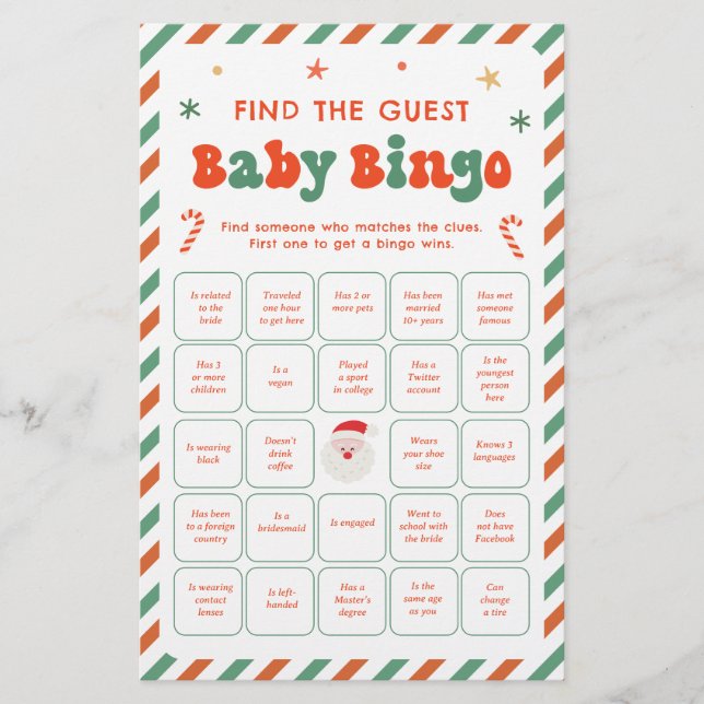 クリスマスベビービンゴゲスト探しゲーム (正面)