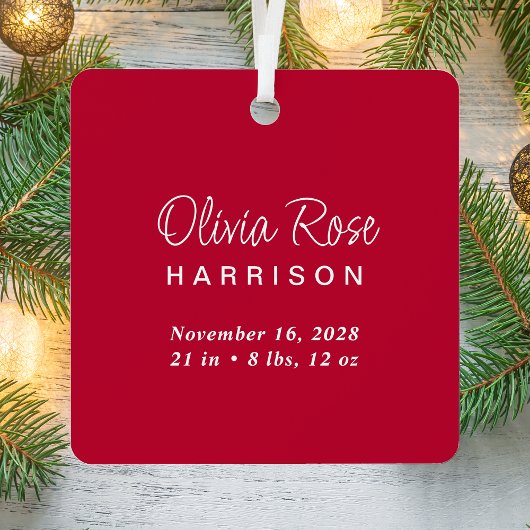 クリスマスベビーフォト誕生の状態 メタルオーナメント