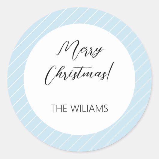 クリスマスベビーブルーシンプルモダン幾何学的 ラウンドシール (正面)