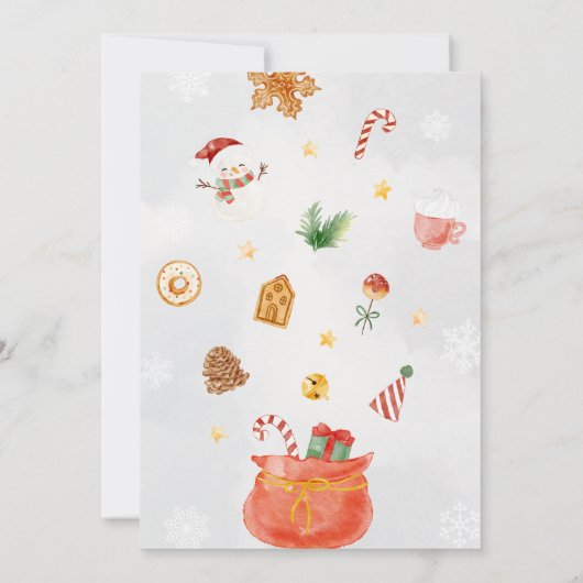 クリスマスベビーベビーシャワー外は寒い 招待状 (裏面)