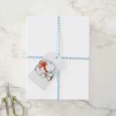 クリスマスベビーホッキョクグマキスをするバード ギフトタグ (より糸付き)