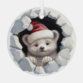 クリスマスベビーポーラーベア ガラスオーナメント (裏面)