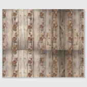 クリスマスベビーポーン素朴ウッド ラッピングペーパー (フラット)