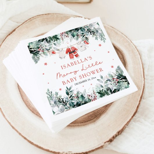 クリスマスベビーメリー衣小児シャワー スタンダードカクテルナプキン