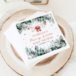 クリスマスベビーメリー衣小児シャワー スタンダードランチョンナプキン