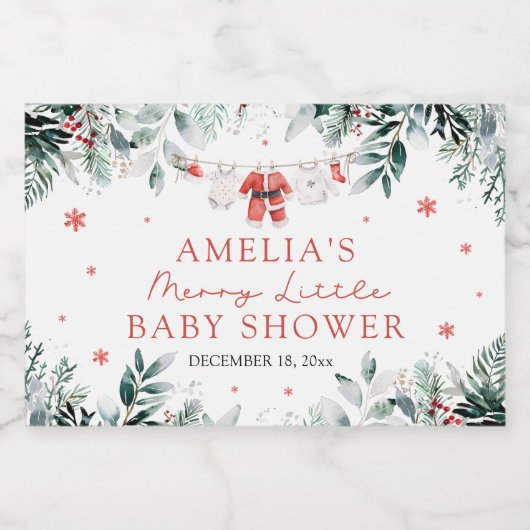 クリスマスベビーメリー衣小児シャワー スパークリングワインラベル (シングルラベル)