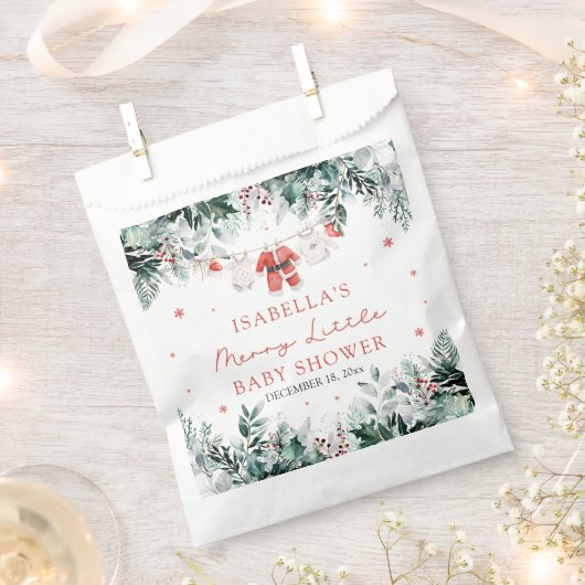 クリスマスベビーメリー衣小児シャワー フェイバーバッグ (クリップ留めされた状態)