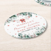 クリスマスベビーメリー衣小児シャワー ラウンドペーパーコースター (アングル)