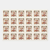 クリスマスベビーレッドキツネスイング ラッピングペーパーシート (正面3)