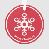 クリスマスベビー写真オン赤 オーナメント (裏面)