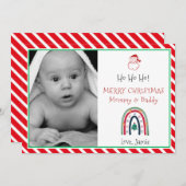 クリスマスベビー写真ママ用パパホリデーカード シーズンカード (正面/裏面)