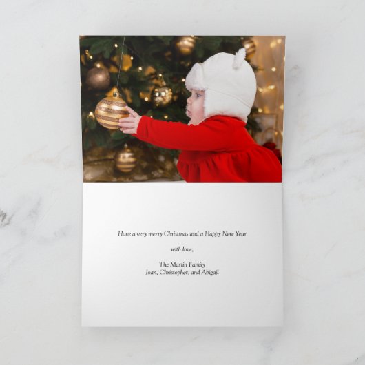 クリスマスベビー写真宗教聖書折り畳み シーズンカード (内部)