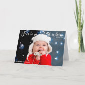 クリスマスベビー写真宗教聖書折り畳み シーズンカード (正面)