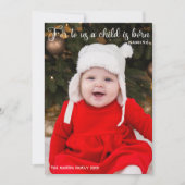 クリスマスベビー写真宗教誕生発表 シーズンカード (正面)