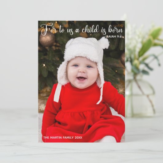 クリスマスベビー写真宗教誕生発表 シーズンカード (スタンド正面)
