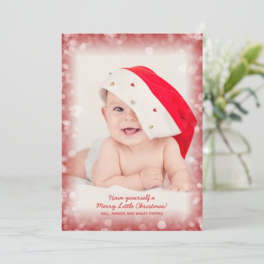 クリスマスベビー写真誕生のお知らせ シーズンカード (スタンド正面)