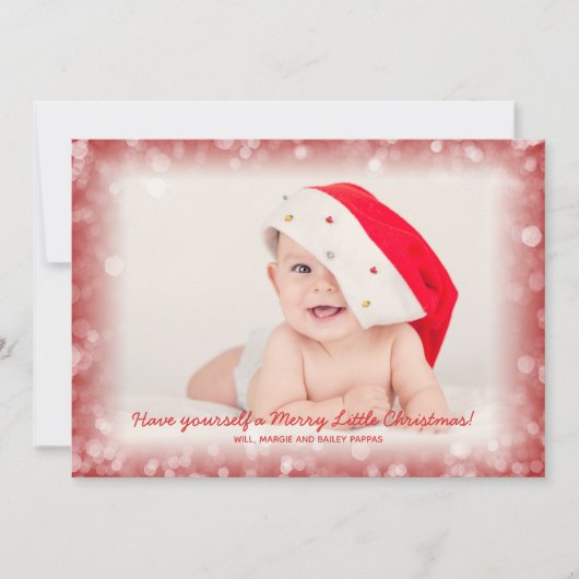 クリスマスベビー写真誕生のお知らせ シーズンカード (正面)