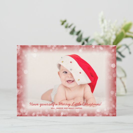 クリスマスベビー写真誕生のお知らせ シーズンカード (スタンド正面)