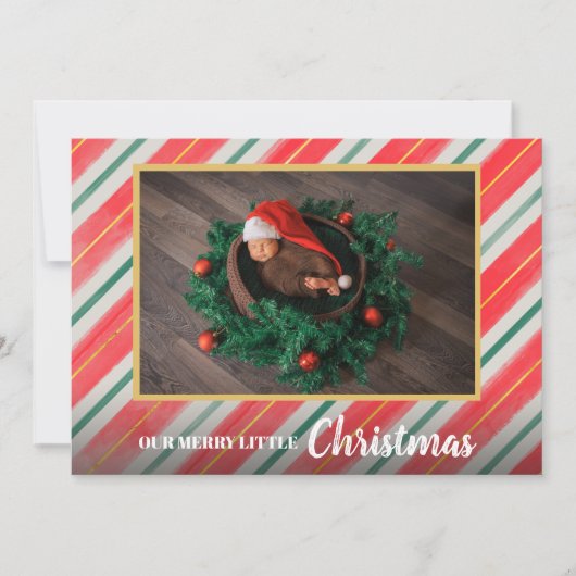 クリスマスベビー写真誕生のお知らせ シーズンカード (正面)