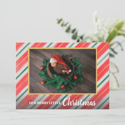 クリスマスベビー写真誕生のお知らせ シーズンカード (スタンド正面)