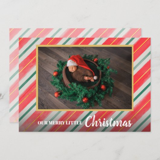 クリスマスベビー写真誕生のお知らせ シーズンカード (正面/裏面)