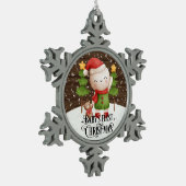 クリスマスベビー初めてのクリスマス雪だるまオーナメント スノーフレークピューターオーナメント (左)