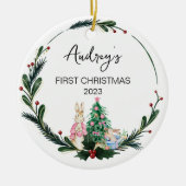 クリスマスベビー名オーナメント セラミックオーナメント (正面)