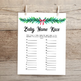 クリスマスベビー名レースベビーシャワーゲームカード