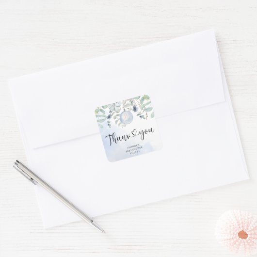 クリスマスベビー外は寒い スクエアシール (封筒)