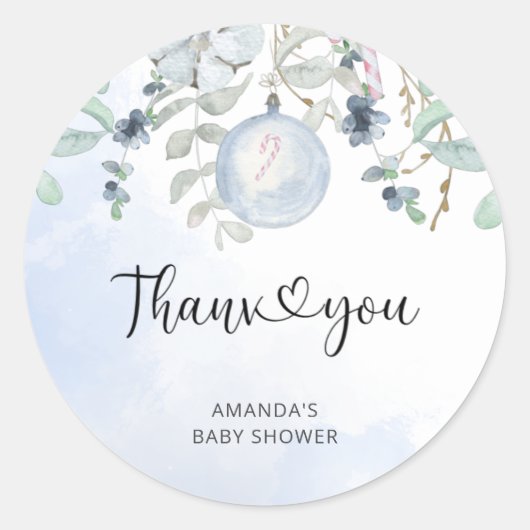 クリスマスベビー外は寒い ラウンドシール (正面)