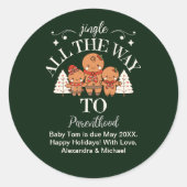 クリスマスベビー妊娠の発表 ラウンドシール (正面)