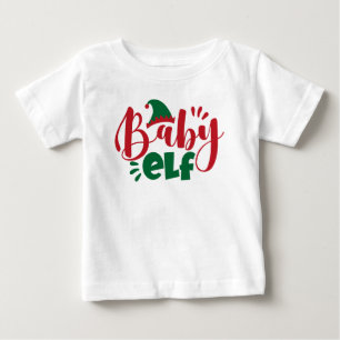 クリスマスベビー小妖精や小人 ベビーTシャツ