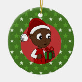 クリスマスベビー漫画 セラミックオーナメント (正面)