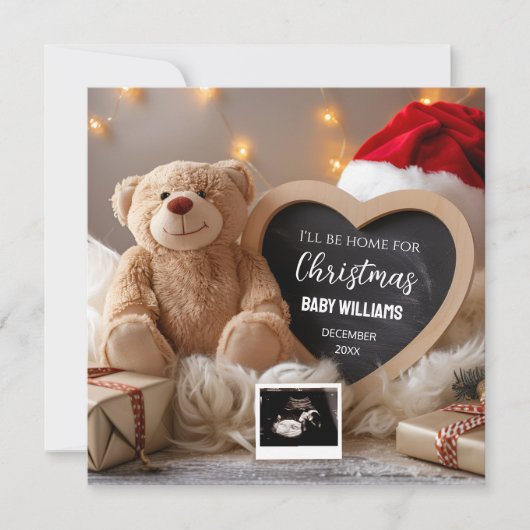 クリスマスベビー発表ソーシャルメディア 招待状 (正面)