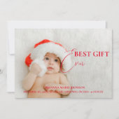 クリスマスベビー誕生のお知らせ&サンキューカード 招待状 (正面)