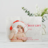 クリスマスベビー誕生のお知らせ&サンキューカード 招待状 (スタンド正面)