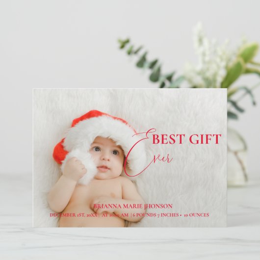 クリスマスベビー誕生のお知らせ&サンキューカード 招待状 (スタンド正面)