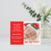 クリスマスベビー誕生発表写真 ポストカード (スタンド正面)