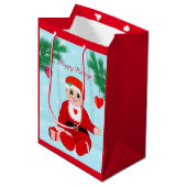 クリスマスベビー、ハートと松 ミディアムペーパーバッグ (正面アングル)